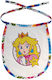 Koupakoupa Princess Peach Waterproof Baby Bib of 100% Cotton with Lace Band for 3 m+