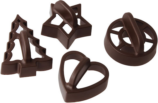 Zenker Christmas Cupcake Mold with Plastic Handle Set of 4 Pieces
