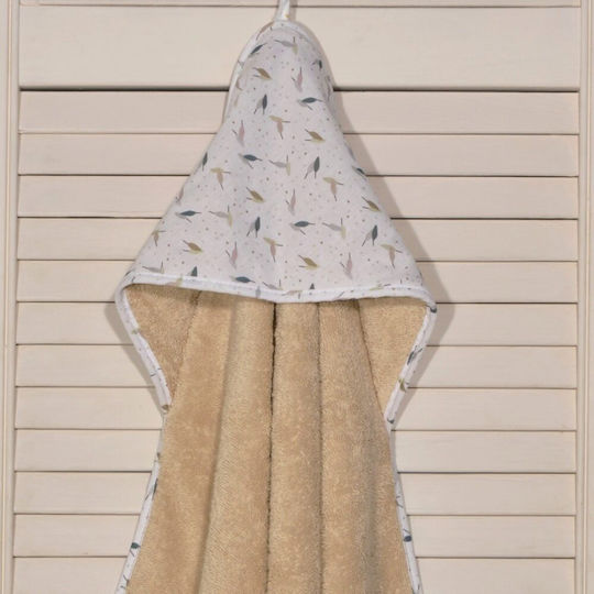 Baby Oliver Baby Hooded Bath Towel Beige 75x75cm