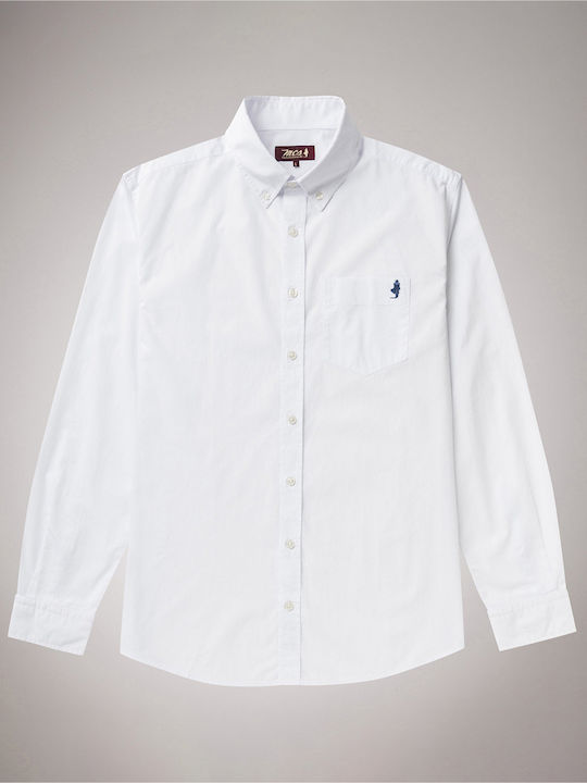 Malboro Classics Herrenhemd Langärmelig Baumwolle White