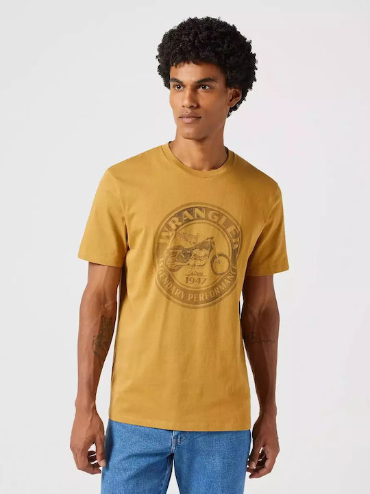 Wrangler T-shirt Bărbătesc cu Mânecă Scurtă Maro