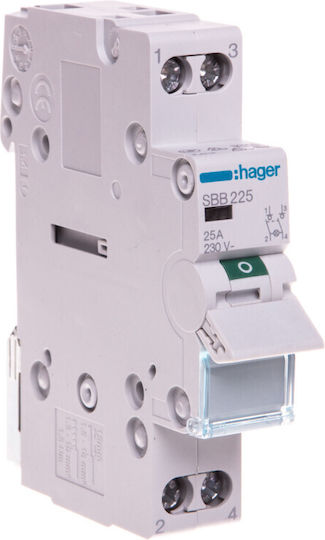 Hager 2-Poles Panel Push Switch 25A