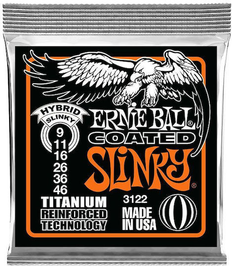 Ernie Ball Coated Set of Electric Guitar Strings 9 - 46