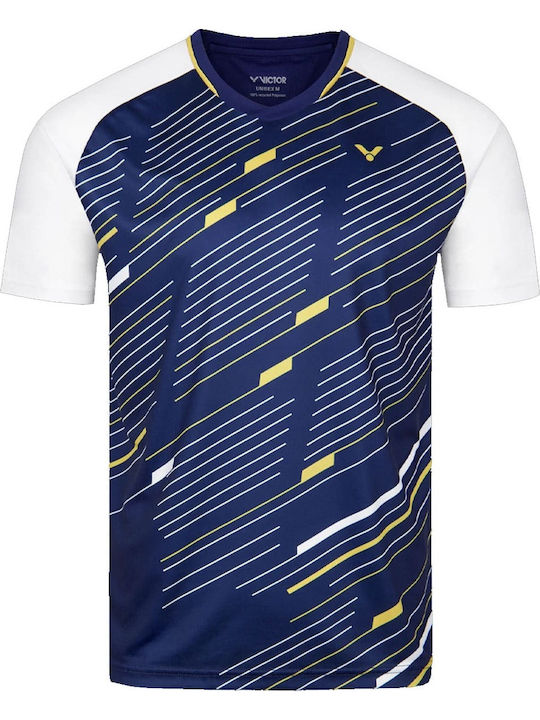 Victor T-43100B Men's Blue Tennis Shirt