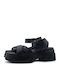 Women's Flat Sandals with Strap Flatforms in Black Color