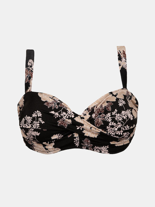 Γυναικείο Μαγιό Σουτιέν Strapless Rock Club Peony Κρουαζέ Bikini Regular Fit Lycra Cup D