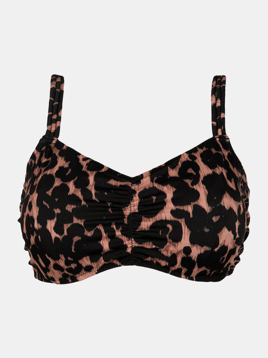 Damen Bikini-Top Rock Club Große Büste Animal Print Regular Fit Lycra Cup E