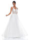 RichgirlBoudoir Wedding Dress Open Back with Lace & Sheer White