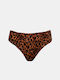 Rock Club Leo Print Bikini Slip Καφέ