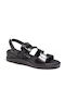 Women's Leather Platform Shoes Black