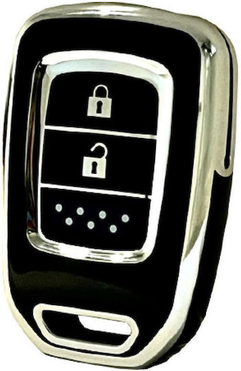 Car Key Cover Case made of with 2 Buttons for Honda in Black Color