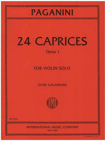 Imc Toys Paganini - 24 Capricci, Opus 1 (galamian) Παρτιτούρα