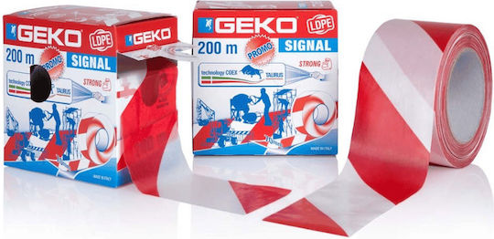 Ταινία Σήμανσης Ldpe Promo Λευκο Κοκκινο Mm 70 X 200 M 37122 37122