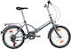 Sector Compact Ctb 20 20" Gray Foldable City Bicycle with 7 Speeds