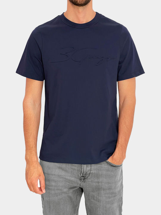 3Guys T-shirt Bărbătesc cu Mânecă Scurtă BLUE NAVY