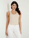 Guess Women's Blouse Sleeveless Beige