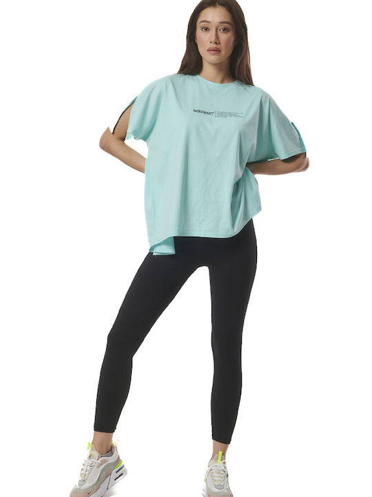 Body Action Women's Athletic Oversized T-shirt Turquoise