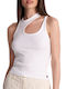 Attrattivo Women's Blouse Cotton Sleeveless White