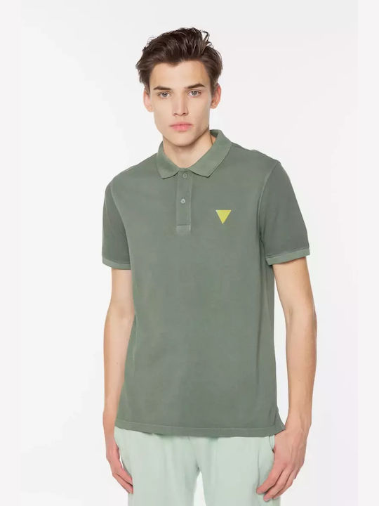 Guess Ανδρική Μπλούζα Κοντομάνικη Polo Olive