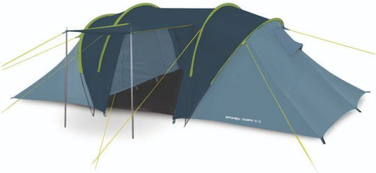 Spokey 2+2 vier Personen Campingzelt Tunnel Blau 3 Jahreszeiten für 4 Personen