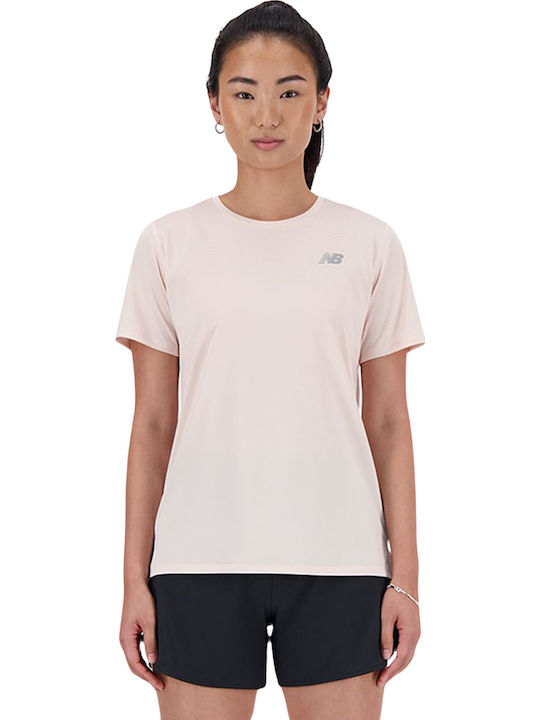 New Balance Γυναικείο Αθλητικό T-shirt Ροζ