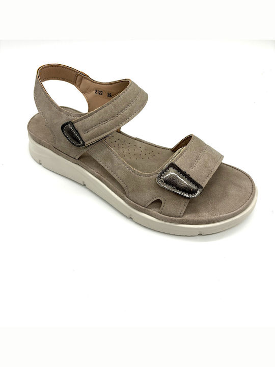 Level Anatomic Women's Flat Sandals Anatomic with Strap in Beige Color