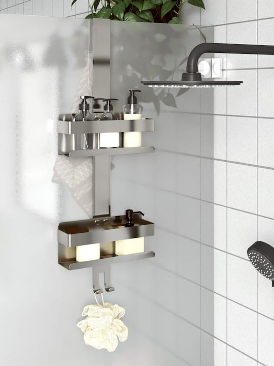 vidaXL An der Wand montiert Badezimmerregal Metallisch 24x6.5x10cm Silber