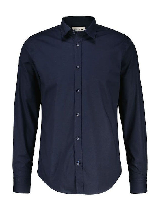 Scotch & Soda Essential Men's Shirt Long Sleeve Cotton Blue