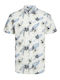 Short-sleeved Cotton Shirt Floral Cloud Dancer