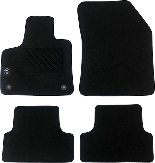 Autopataki Set of Front and Rear Mats 4pcs for Opel Grandland Black