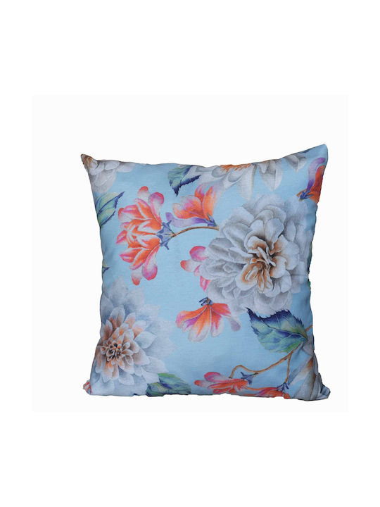 Decocraft Μαξιλάρι Καναπέ Elise Flower Μπλε 45x45εκ.