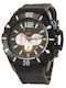 Dwatch Men's Watch Chronograph Battery with Black Rubber Strap