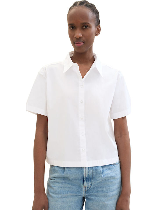 Tom Tailor Kurzärmelig Damen Hemd White