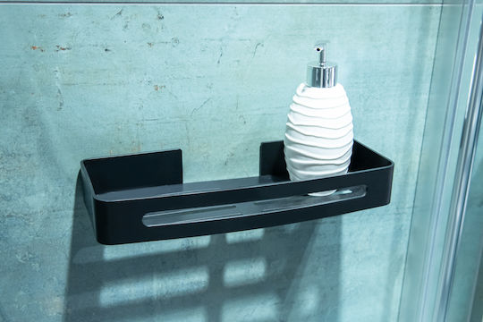 AWD Interior An Der Wand Montierte Badezimmerregal Metallisch 32x13x4.7cm Schwarze