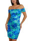 Guess Mini Rochie Satin Blue