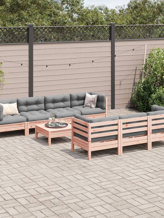 vidaXL Garden & Outdoor Furniture Sets Living Room Set Pieces Grey with Pillows 8 Pieces