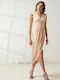 Enzzo Emely Midi Evening Dress Wrap Pink