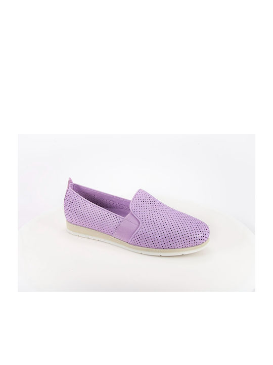 Safe Step Leder Anatomisch Damen Slip-Ons Lila