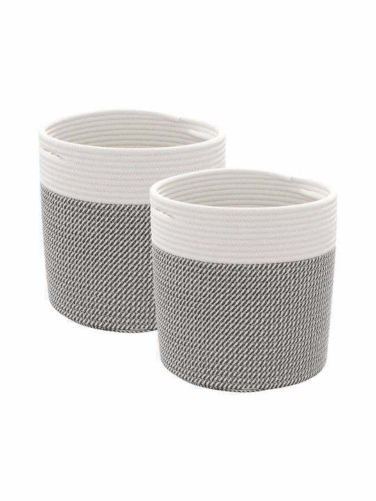 vidaXL Storage Basket Fabric Gray 28x28x28cm 2pcs