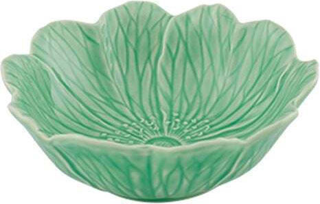 Bordallo Pinheiro Serving Bowl Round Green with Diameter 17cm