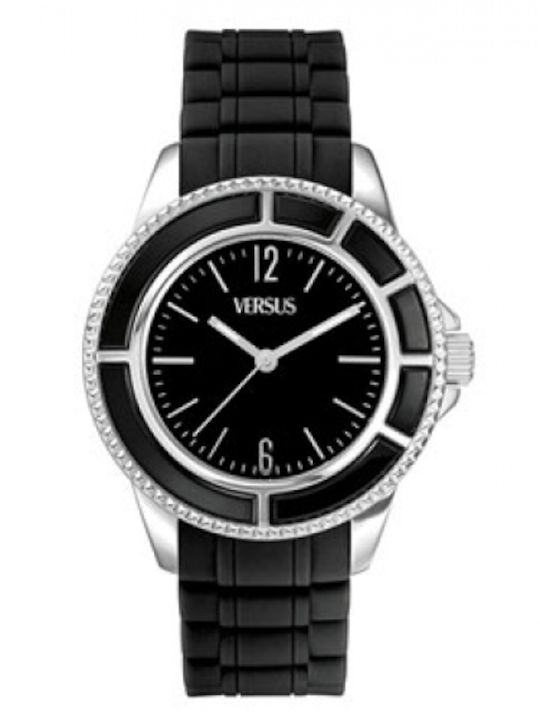Versus by Versace Мъжки часовник с каучуков ластик на батерия Versus by Versace Мъжки часовник с каучуков ластик на батерия