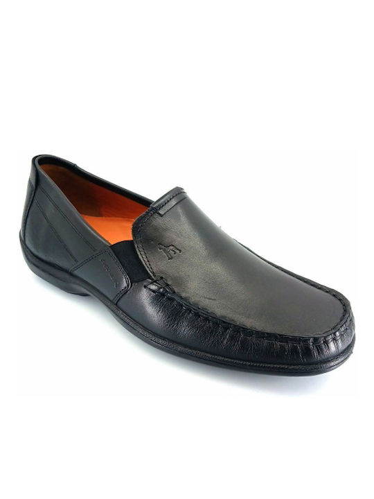 Boxer Δερμάτινα Ανδρικά Loafers σε Μαύρο Χρώμα