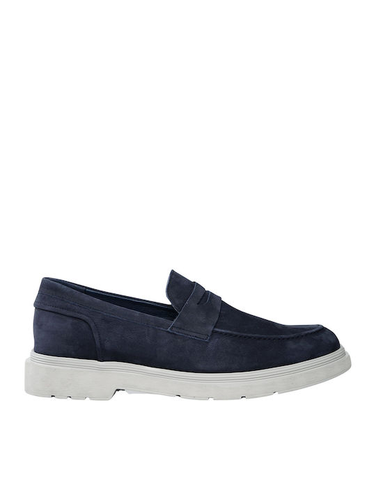 Δερμάτινα Ανδρικά Loafers σε Μπλε Χρώμα