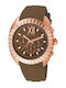 Pierre Cardin Men's Watch 45mm Chronograph Battery with Brown Rubber Strap