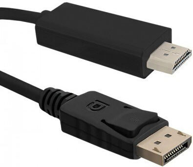 Qoltec Cable DisplayPort male - HDMI male 1m Μαύρο (50440)