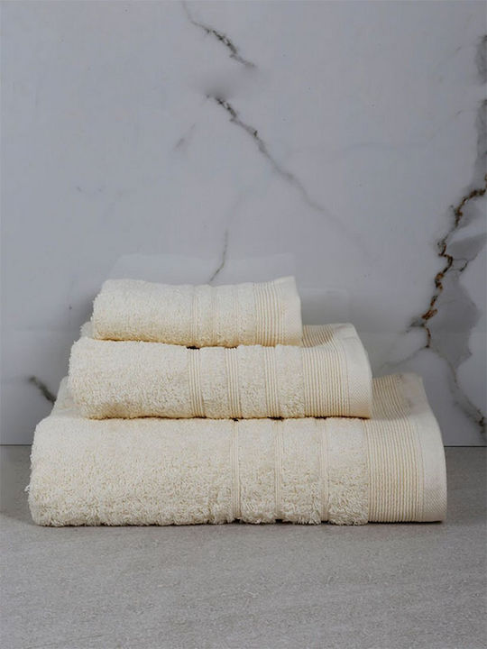 Sunshine Bath Towel Set 3pcs Chimbouri Ecru Wei...