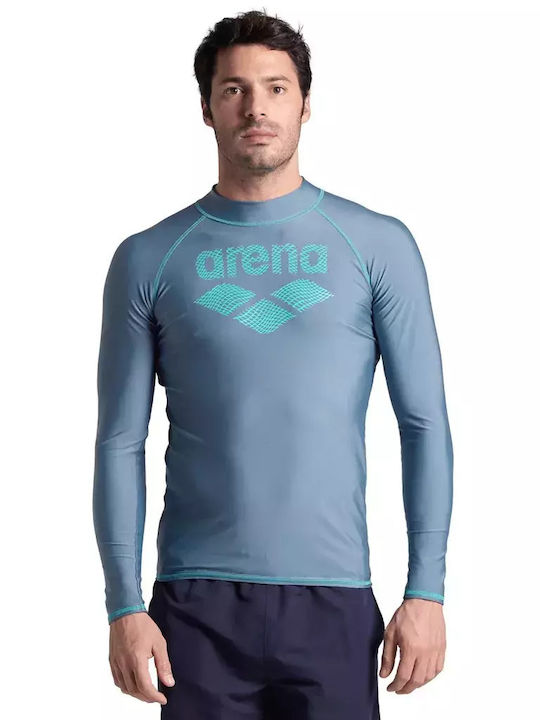 Arena Rash Vest Men's Long Sleeve Sun Protection Shirt Gray