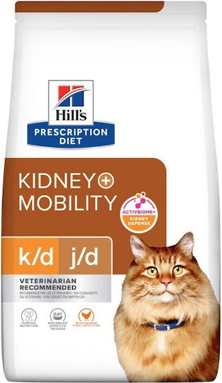 Hill's Prescription Diet Kidney & Mobility Trockenfutter ohne Gluten für erwachsene Katzen mit Huhn 3kg