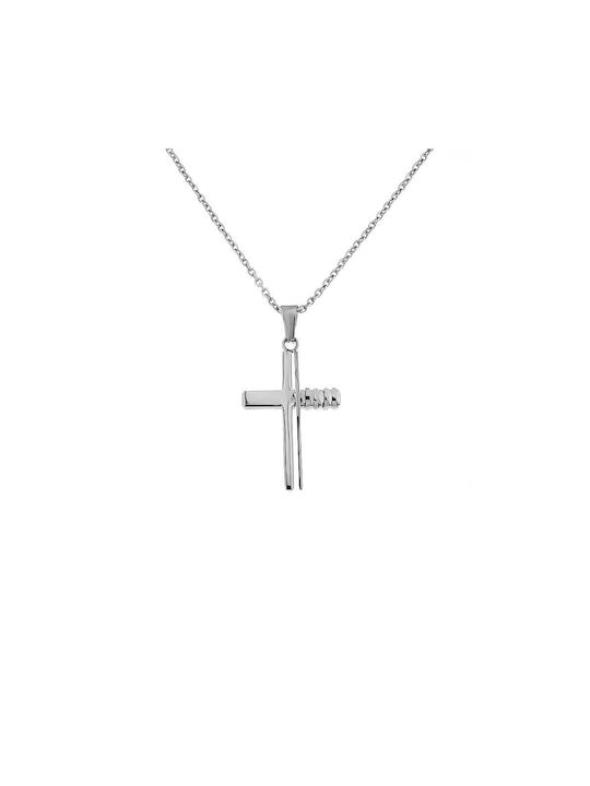 Men's Cross from Steel with Chain