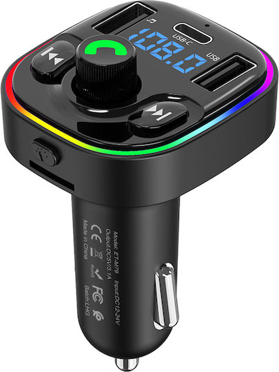 Earldom FM Transmitter Αυτοκινήτου με Bluetooth / USB / Type-C
